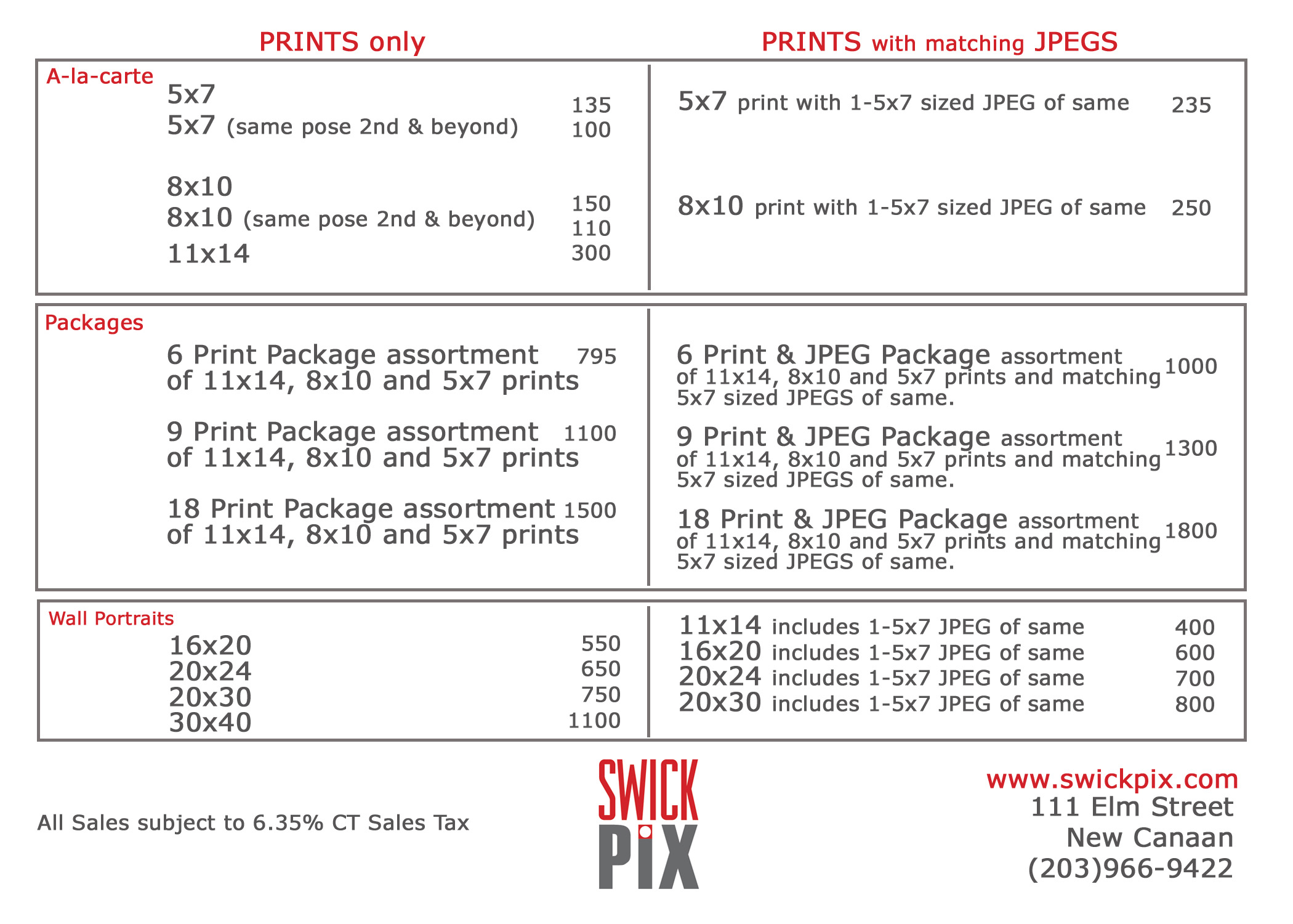 SP Price menu 2015-2